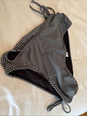 Classic Black & White Striped Women’s Swim Bottoms
